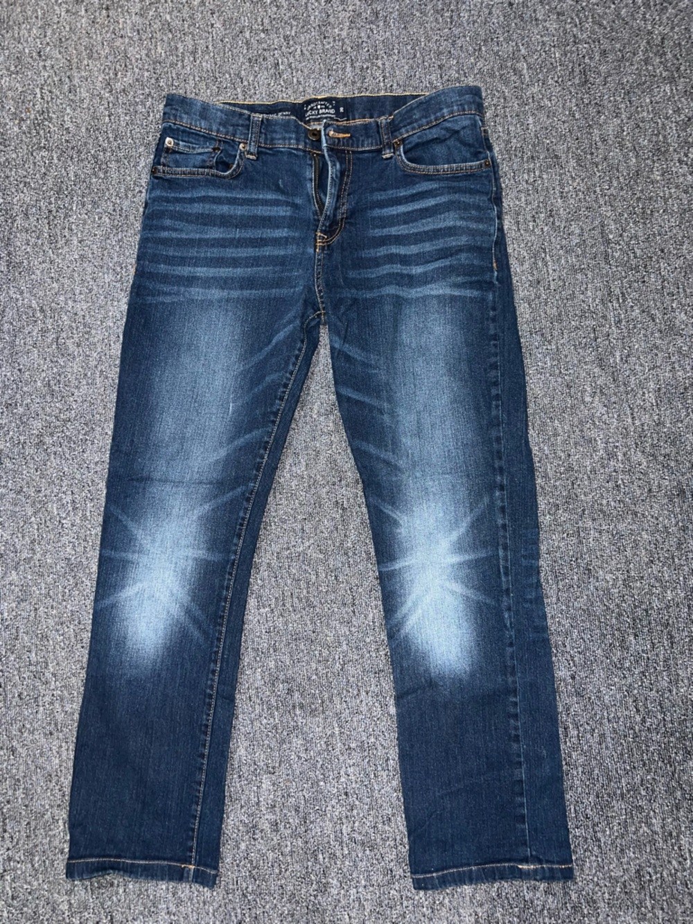 Lucky Brand Women's Dark Blue Skinny Jeans with Whisker Fading